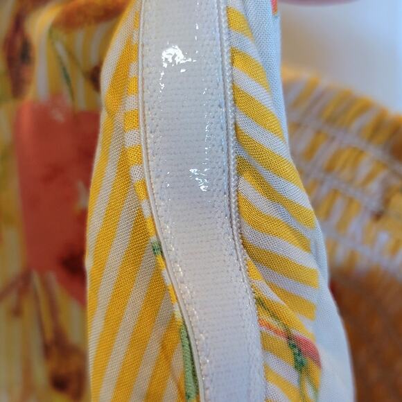 Free People Midi Sundress Strappy Sz XL Yellow Floral Rosie Posie Ruffle Lined - Picture 12 of 16